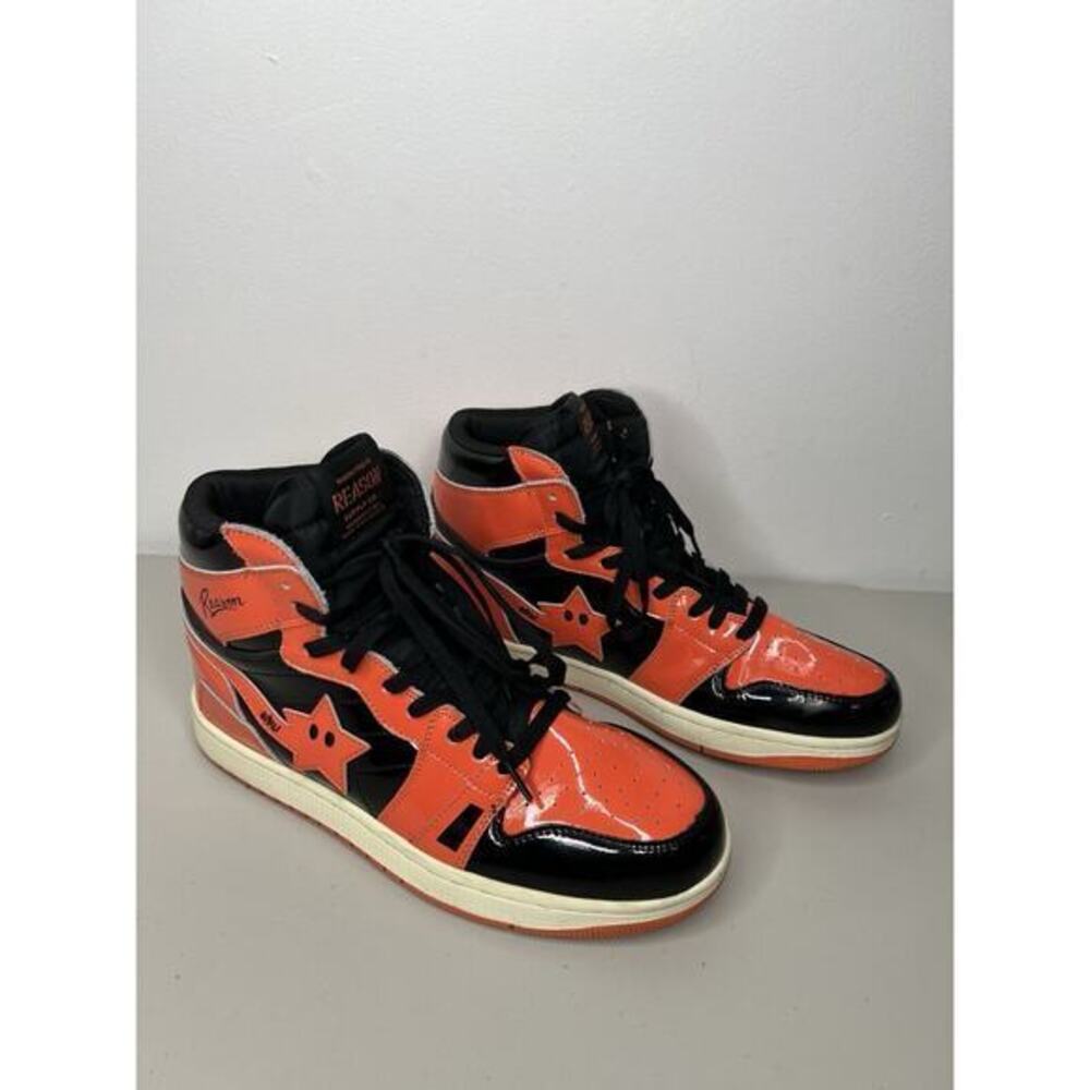 Reason Shooting Star High Top Orange Patent Leather Men’s Size 10